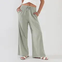 AMERICAN ABBEY - Pantalón Straight Tiro Medio Mujer