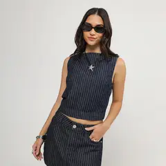 SYBILLA - Top Denim Mujer