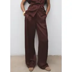 MANGO - Pantalón Straight Tiro Alto Mujer