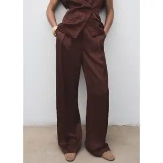 MANGO - Pantalón Straight Tiro Alto Mujer