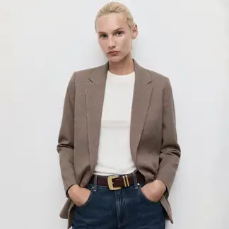 MANGO - Blazer Cuadros Mujer