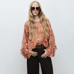 MANGO - Blusa Manga Larga Mujer