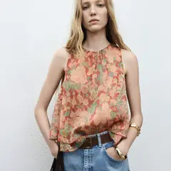 MANGO - Blusa Sin Mangas Mujer