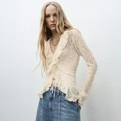 MANGO - Blusa Manga Larga Mujer