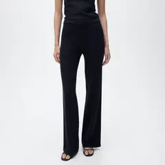 MANGO - Pantalón Wide Leg Tiro Medio Mujer