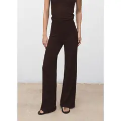 MANGO - Pantalón Wide Leg Tiro Medio Mujer