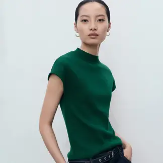 MANGO - Chompa Manga Corta Mujer