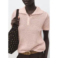 MANGO - Chompa Manga Corta Mujer