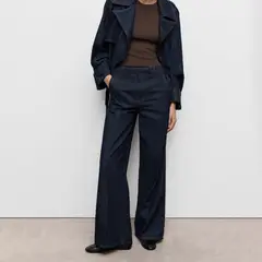 MANGO - Jean Wide Leg Tiro Medio Mujer