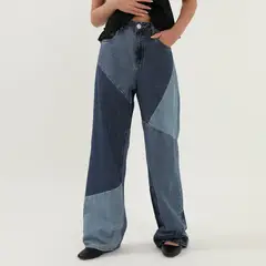 BASEMENT - Pantalón Straight Tiro Medio Mujer