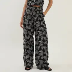 BASEMENT - Pantalón Baggy Tiro Medio Mujer