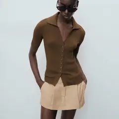 MANGO - Chompa Manga Corta Mujer