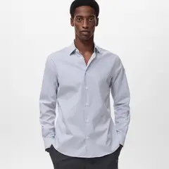 MANGO - Camisa Regular Fit Algodón Rayas Man