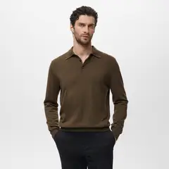 MANGO - Polo 100% Lana Casual Hombre Man