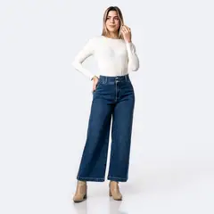 PIONIER - Jean Wide Leg Tiro Alto Mujer