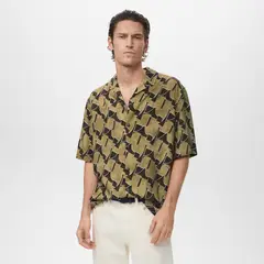 MANGO - Camisa Fluida Regular Fit Estampada Man