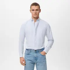 MANGO - Camisa 100% Algodón Rayas Kodak Man