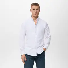 MANGO - Camisa 100% Algodón Oxford Man