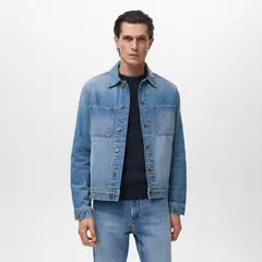 MANGO - Casaca 100% Algodón Casual Hombre
