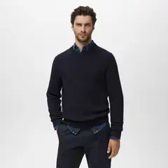 MANGO - Chompa Algodón Punto Fino Canalé