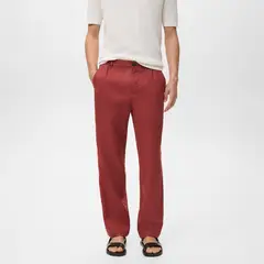 MANGO - Pantalón 100% Lino Recto Fit Man
