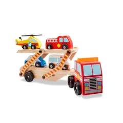 MELISSA & DOUG - Camion Transportador Con Vehiculos de Emergencia