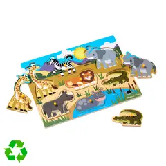 MELISSA & DOUG - Puzzle Encaje Safari de Madera