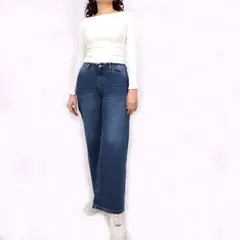 KAYRA POBLET - Jean Wide Leg Tiro Medio Mujer