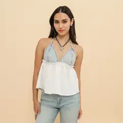 SYBILLA - Top Denim Mujer