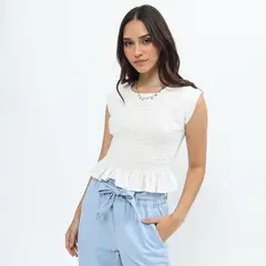 SYBILLA - Blusa Manga Corta Mujer