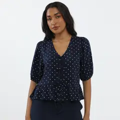 ELLE - Blusa Manga 3/4 Mujer