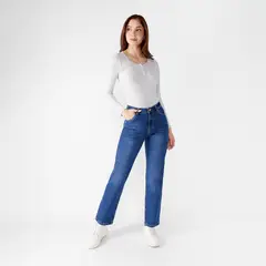 KANSAS - Jean Straight Tiro Alto Mujer