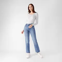 KANSAS - Jean Straight Tiro Alto Mujer