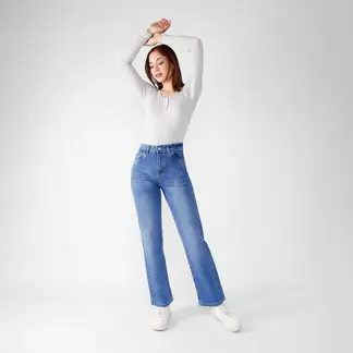 KANSAS - Jean Straight Tiro Alto Mujer
