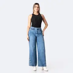 PIONIER - Jean Wide Leg Tiro Alto Mujer