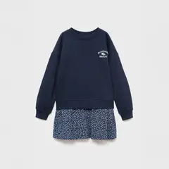 MANGO KIDS - Vestido Niña Manga Larga Algodón