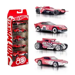 HOT WHEELS - Paquete De 5 Autos Mattel 80 Aniversario