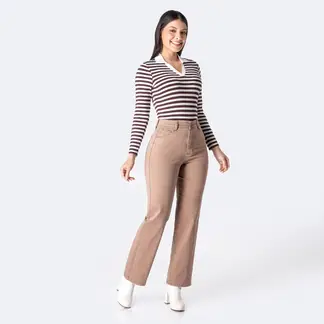 PIONIER - Pantalón Straight Algodón Mujer