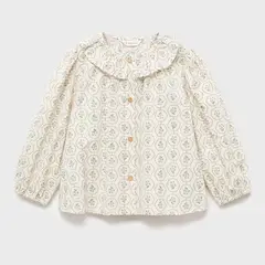 MANGO KIDS - Blusa Bebé Niña Manga Larga Algodón
