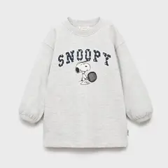 MANGO KIDS - Vestido Bebé Niña Manga Larga Algodón Snoopy