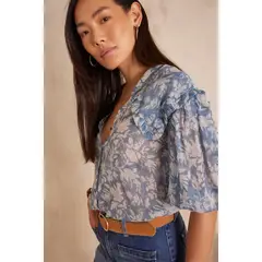 MAISON 123 - Blusa Cuello En V Mujer