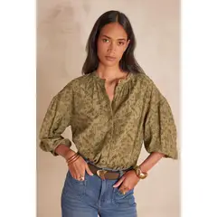 MAISON 123 - Blusa Manga Globo Mujer