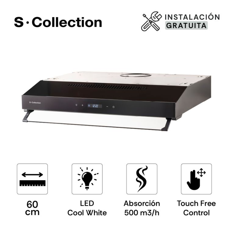 Slim Black Touch Free 60 Cm