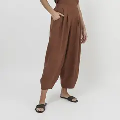 BASEMENT - Pantalón Balloon Tiro Medio Mujer