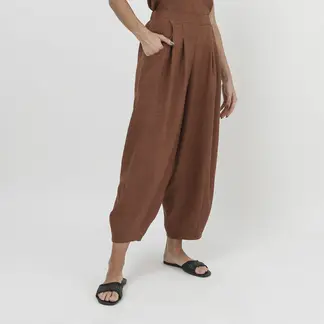 BASEMENT - Pantalón Balloon Tiro Medio Mujer