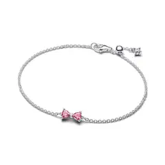 PANDORA - Brazalete De Cadena Con Moño Rosa