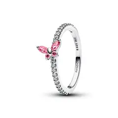 PANDORA - Anillo Mariposa Resplandeciente Rosado