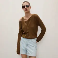 MANGO - Short Mom Tiro Alto Mujer