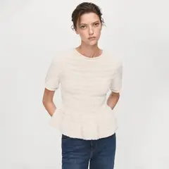 MANGO - Chompa Manga Corta Mujer