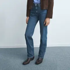 MANGO - Jean Straight Tiro Medio Mujer